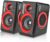 Computer Speakers, 2.0 CH PC Speakers with Surround Sound, USB Wired Laptop Speakers with Deep Bass for Desktop Computer/PC/Laptops/Smart Phone Build-in 4 Loudspeaker Diaphragm Reccazr SP2040|RED