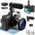 4K 48MP Vlogging Camera, Cameras for Photography with WiFi, 180° Flip Screen, 18X Digital Zoom, 32GB TF Card,52mm Wide Angle & Macro Lenses,Compact Camera for Beginners