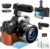 4K Digital Camera, 56MP Vlogging Camera for Photography with External Adjustable Microphong, Camerafor YouTube and Video, 52mm Wide Angle & Macro Lens, with 180° Flip Screen,32GB TF Card