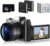 4K Vlogging Camera for YouTube 48MP Digital Camera for Photography 16X Digital Zoom Compact Camera with WiFi Wireless Microphone, Wide-Angle & Macro Lens 32GB TF Card and 2 Batteries (Black)