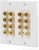 Fosmon 2-Gang 7.1 Surround Sound Distribution Home Theater Wall Plate, Gold Plated 7-Pair Copper Binding Posts Coupler Type for 7 Speakers, 2 RCA Jack for Subwoofer