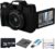 Acuvar 4K 48MP Digital Camera for Photography, Vlogging Camera for YouTube with 3’’ 180° Flip Screen WiFi, 16X Zoom, Rechargeable Battery, 64GB Micro SD Card, 6 PC Card Holder, USB Card Reader (Black)