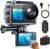 CAMWORLD 4K Action Camera 30FPS 20MP Ultra HD Sport Camera WiFi 170degree Wide Angle EIS 131FT Waterproof Camera Remote Control Mounting Accessories Kit for Snorkeling