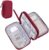 Cable Organizer Bag Case, Travel Essentials Pouch for Electronics, Tech Accessory, Charger & Cords. (Wine-M, Medium)