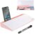 DeFyned Desktop Whiteboard Dry Erase Board – Computer Keyboard Stand White Board Surface with Storage Desk Organizers – Accessories for Home, School, Office Supplies (Pink)