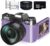 Digital Camera for Photography, 4K 48MP Vlogging Camera for YouTube with WiFi, 3-inch 180-degree Flip Screen, 16X Digital Zoom, 52mm Wide Angle & Macro Lens, 32GB TF Card and 2 Batteries(Purple)