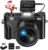 Digital Camera for Photography VJIANGER 4K 48MP Vlogging Camera for YouTube with WiFi, 180 Degree Flip Screen, 16X Digital Zoom, 52mm Wide Angle & Macro Lens, 2 Batteries, 32GB TF Card(W02 Black6)