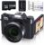 Digital Camera for Photography and Video VJIANGER 4K 48MP Vlogging Camera for YouTube with 180° Flip Screen,16X Digital Zoom,52mm Wide Angle & Macro Lens, 32GB TF Card, 2 Batteries (W01-Black)