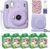 Fujifilm Instax Mini 11 Instant Camera Lilac Purple + Custom Case + Fuji Instax Film Value Pack (50 Sheets) Flamingo Designer Photo Album