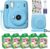 Fujifilm Instax Mini 11 Instant Camera Sky Blue + Custom Case Fuji Film Value Pack (50 Sheets) Flamingo Designer Photo Album for instax Photos