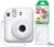 Fujifilm Instax Mini 12 Instant Camera Clay White + Minimate Custom Case + Fuji Instax Film 20 Sheets Twin Pack