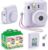 Fujifilm Instax Mini 12 Instant Camera Lilac Purple + MiniMate Accessory Bundle & Compatible Custom Case + Fuji Instax Film Value Pack (50 Sheets) Designer Photo Album (Lilac Purple)