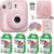 Fujifilm Instax Mini 12 Instant Camera with Fujifilm Instant Mini Film (40 Sheets) with Accessories Including Carrying Case with Strap, Photo Album, Stickers (Pink)