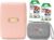 Fujifilm Instax Mini Link Smartphone Printer + Fujifilm Instax Mini Instant Film (20 Sheets) Bundle with Sturdy Tiger Travel Case and Stickers + Deals Number One Cleaning Cloth (Dusky Pink)