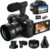 Mo Digital Camera for Photography and Video,4K 48MP Vlogging Camera for YouTube with 180° Flip Screen,16X Digital Zoom,52mm Wide Angle & Macro Lens, 2 Batteries, 32GB TF Card