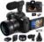 Mo Digital Cameras for Photography & 4K Video, 48 MP Vlogging Camera for YouTube with 180° Flip Screen,16X Digital Zoom,Flash & Autofocus,52mm Wide Angle & Macro Lens,2 Batteries,32GB SD Card