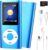 Music Player with 32GB TF Card,Portable MP3 Player with Bluetooth 5.0, HiFi Speaker,FM,Earphone,MP3 Music Player with Voice Recorder/Video/Photo Viewer/E-Book Player for Kids,Running,Walking(Blue)