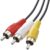 RocketBus RCA Audio Video A/V Composite Red White Yellow Stereo Cable Cord Wire for TV to DVD VCR AV Stereo Receiver Game Console System