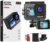 SJCAM Upgraded SJ4000 WiFi Action Camera 4K Ultra HD Dual Screen, 98FT Underwater Waterproof Camera 170° Wide-Angle Action Cam with 2 Batteries, SD Card&Accessories Kit for Helmet, Bicycle Skiing etc