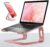 VECOFO Laptop Stand for Desk Aluminum Laptop Riser Holder for All laptops 10-17 Inches,Include A Cell Phone Stand(Rose Gold)