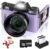 VJIANGER 4K Digital Camera 48MP WiFi Vlogging Camera for YouTube with 180° Flip Screen, 16X Digital Zoom, 52mm Wide Angle & Macro Lens, 2 Batteries, 32GB TF Card(W02-Purple33)