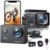 WOLFANG Action Camera GA100 with 64GB microSDXC Memory Card 4K 30FPS 20MP Underwater Camera Waterproof 40M, WiFi Vediocamera with Dual Mic, 170° Wide Angle, EIS Anti-Shake, Various Accessories