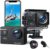 WOLFANG GA300 4K60FPS Action Camera 24MP Waterproof 40M Underwater Camera EIS Stabilization WiFi Wide Angle Helmet Camera (External Microphone, Remote Control, 2x1350mAh Batteries and Accessory Kit)