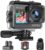 Waterproof Action Camera 4K-Ultra HD 60FPS 24MP 40M Underwater Helmet Vlog WiFi Camera，8X Zoom Touch Dual Screen EIS Stabilization Cam/Wireless Mic/Remote Control/Battery*2/Charger/Accessories Kit
