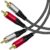 Yeung Qee RCA Cable, 2RCA Male to 2RCA Male Audio Stereo Subwoofer Cable Nylon-Braided Auxiliary Audio Cord for Home Theater, HDTV, Amplifiers, Hi-Fi Systems,Speakers (1.5FT/0.5M)