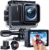 iZEEKER iA100 Action Camera 4K30FPS 20MP WiFi 40M Underwater Camera Ultra HD Touchscreen Waterproof Vlog Bicycle Helmet Camera (Remote Control, 2 x 1050 mAh Batteries Charger and Accessory Kit)